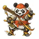 panda samurai on tattoo design idea