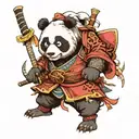panda samurai on tattoo design idea