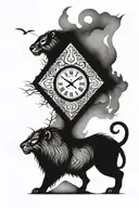 Noahs Ark clock face morphing tattoo design idea
