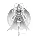 Toon dark magician girl  tattoo design idea