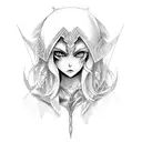 Toon dark magician girl  tattoo design idea