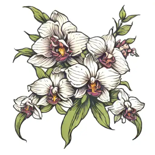 cataleya orchids tattoo design idea