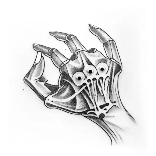 Sleeve with black streaks that goes into a skeleton hand tattoo design idea