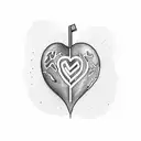a heart with a text inside it(R U MINE?) tattoo design idea