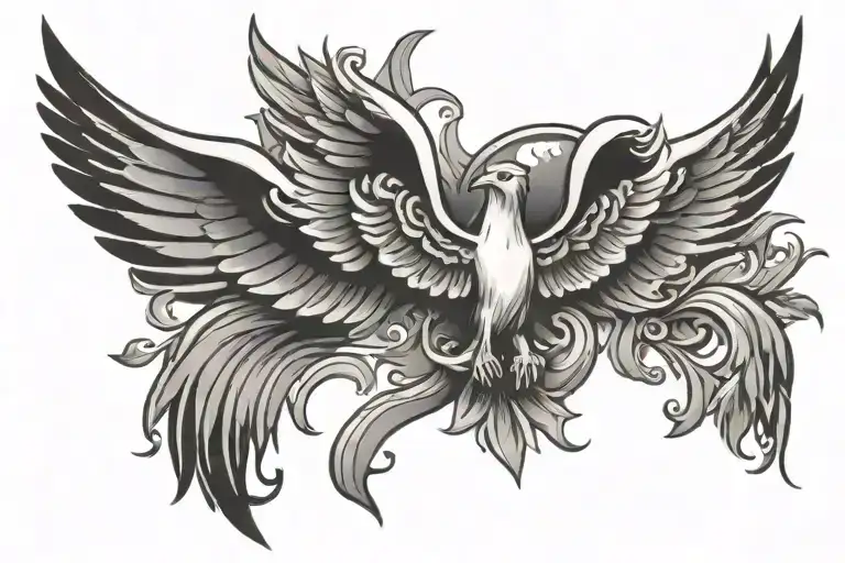 Holy Spirit stencil art tattoo design idea