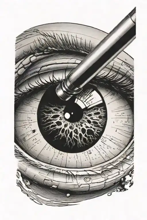 a woman's eye in a telescope that is pointing at the saturn tattoo design idea