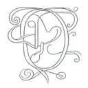 Letter J with hearts tattoo design idea