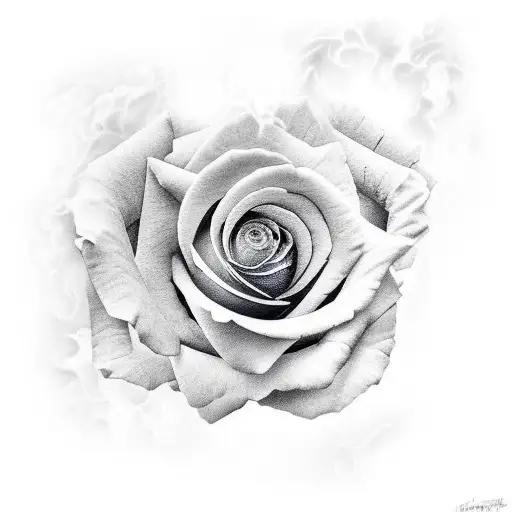 rose on fire tattoo design idea