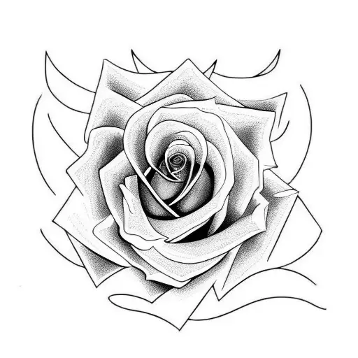 rose on fire tattoo design idea