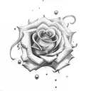 rose on fire tattoo design idea