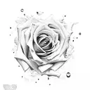rose on fire tattoo design idea