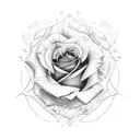 rose on fire tattoo design idea