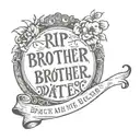 rip brother date  tattoo design idea