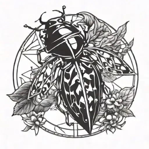 Magic potion ladybug Sun Sword tattoo design idea