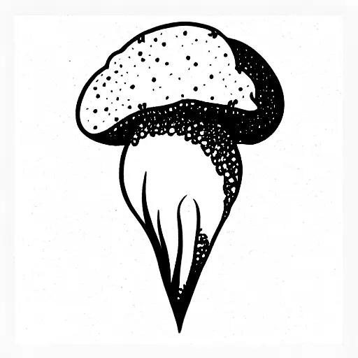 magic mushroom tattoo design idea
