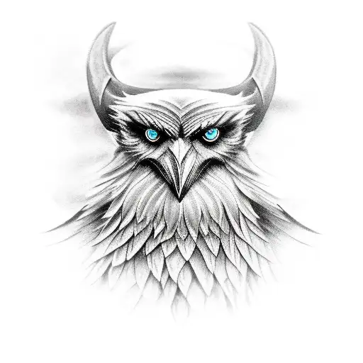odin with raven tattoo design idea
