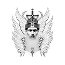 angel vs devil orthodox crown eagle fight tattoo design idea