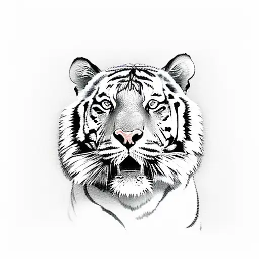 tiger with stripes that say mum tattoo design idea