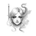 lachesis measuring thread tattoo design idea