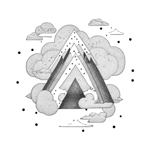 A rainbow get of a dark cloud tattoo design idea