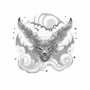 A rainbow get of a dark cloud tattoo design idea