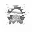 A rainbow get of a dark cloud tattoo design idea
