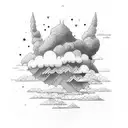 A rainbow get of a dark cloud tattoo design idea