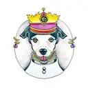 black poodle with a spiked collar tattoo design idea