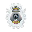 black poodle with a spiked collar tattoo design idea