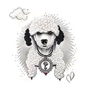 black poodle with a spiked collar tattoo design idea