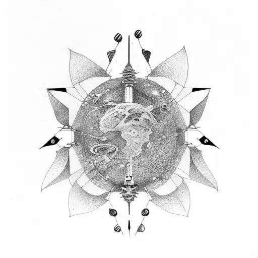 cosmos science math tattoo design idea