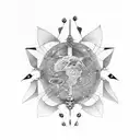 cosmos science math tattoo design idea