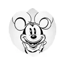 Simple Minnie mouse heart shaped Black and white just the head tattoo design idea