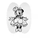 Simple Minnie mouse heart shaped Black and white just the head tattoo design idea