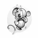 Simple Minnie mouse heart shaped for a girl  tattoo design idea