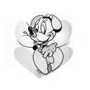 Simple Minnie mouse heart shaped for a girl  tattoo design idea