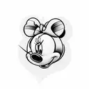 Simple Minnie mouse heart shaped for a girl  tattoo design idea