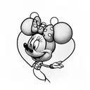 Simple Minnie mouse heart shaped for a girl  tattoo design idea