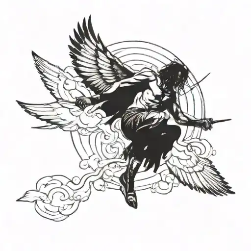 icarus falling from sky tattoo design idea