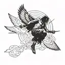 icarus falling from sky tattoo design idea