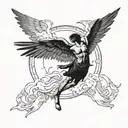 icarus falling from sky tattoo design idea