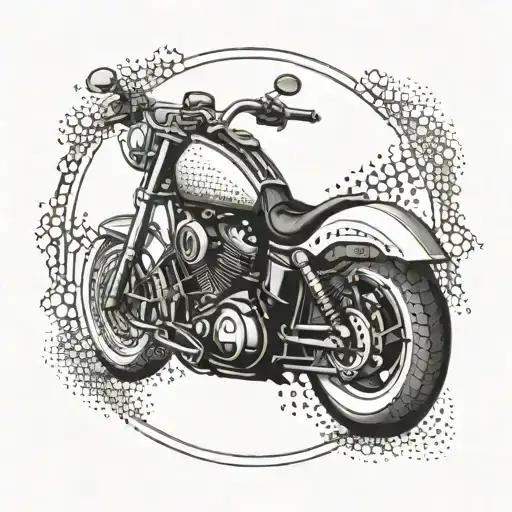 Create a geometric pattern inspired by Harley Davidson logos tattoo design idea