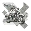Create a geometric pattern inspired by Harley Davidson logos tattoo design idea