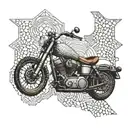 Create a geometric pattern inspired by Harley Davidson logos tattoo design idea