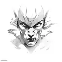 flash art with black color tattoo design idea