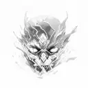 flash art with black color tattoo design idea