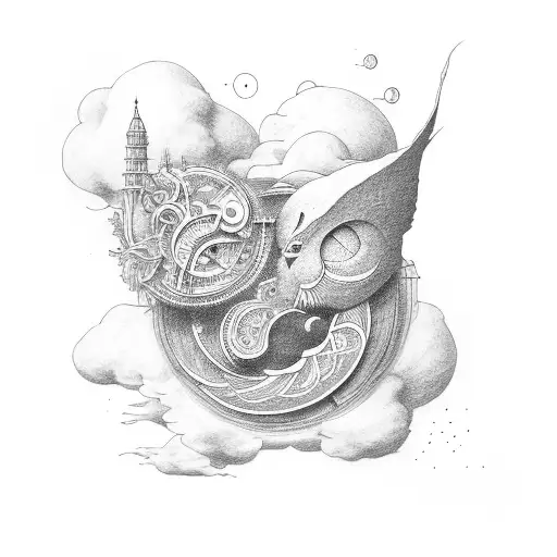 dream cloud tattoo design idea