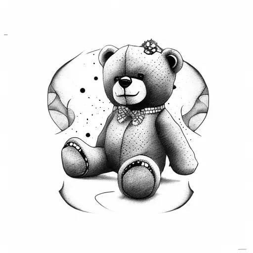 teddy bear tattoo design idea