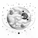 moon cloud dream tattoo design idea