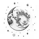 moon cloud dream tattoo design idea